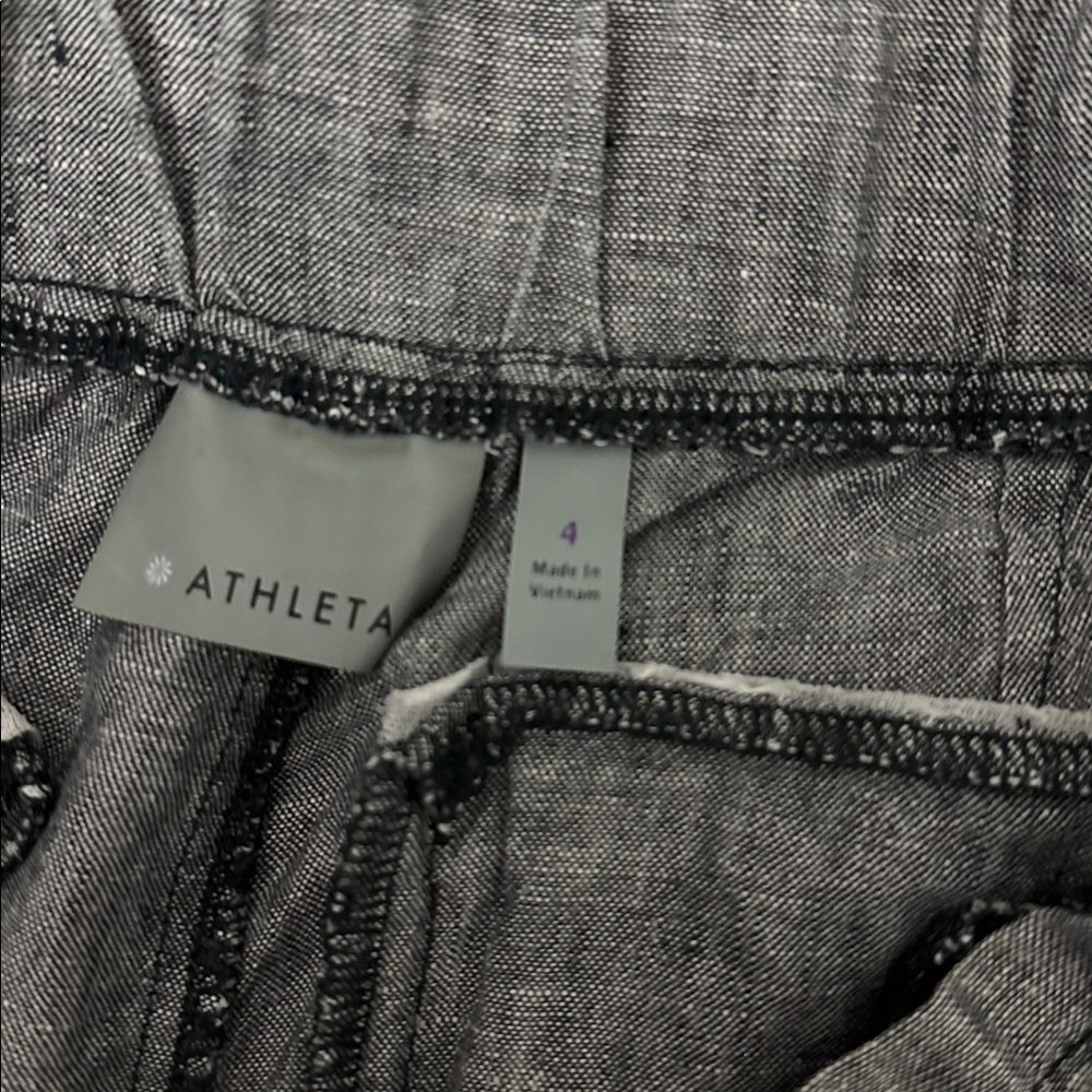 Athleta Blue Heathered Linen Drawstring Shorts 4 - Picture 8 of 9